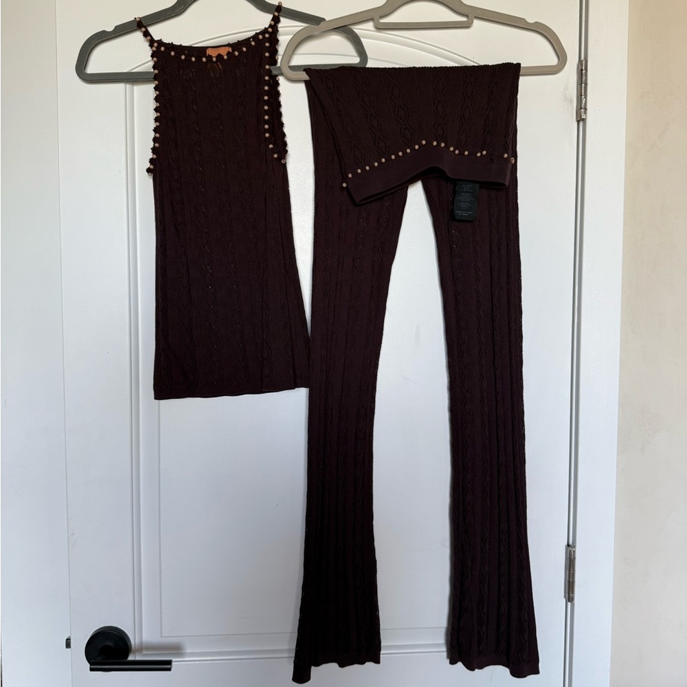 Sandro x Louis Bradley Knitted Beaded Two Piece Set